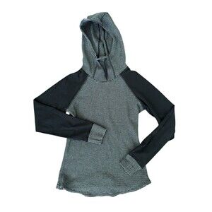 Columbia Women’s Black / Gray Waffle Knit Hooded Sweatshirt Size M‎